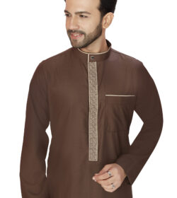 Brown Embroidery Thobe