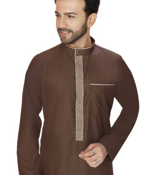 Brown Embroidery Thobe