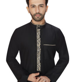 Black Embroidery Thobe