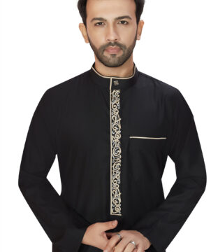 Black Embroidery Thobe