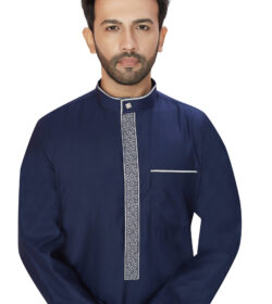 Navy Blue Embroidery Thobe